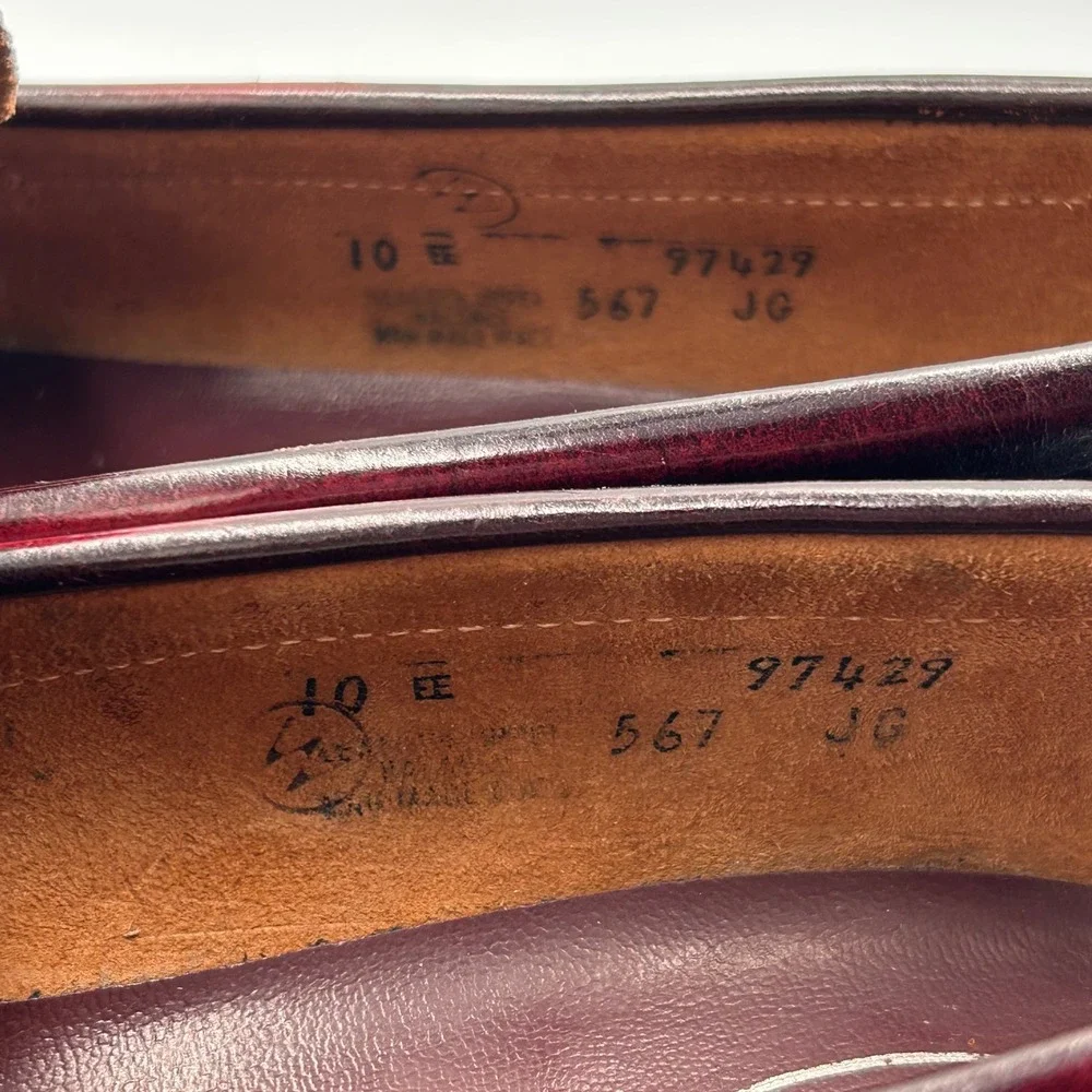Bass Burgundy Leather Penny Loafers Oxblood Dress Shoes Mens 10 EE Re-Soled